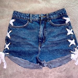 High rise jean shorts